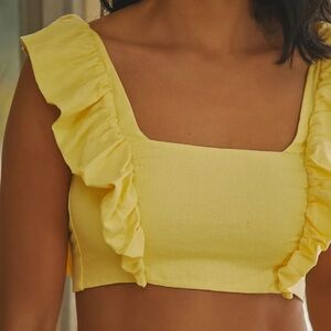 Peixoto Jocelyn Linen Crop Top